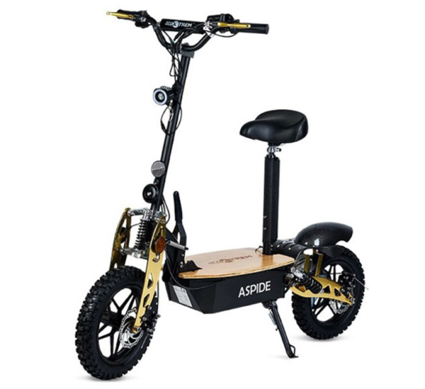 Patinete eléctrico 2000W con asiento y plataforma madera Aspide