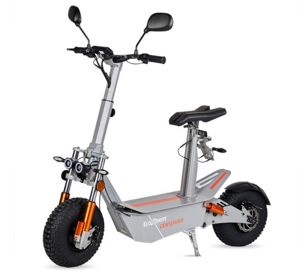 Patinete eléctrico Centauro matriculable gris con asiento y pantalla LCD XXL