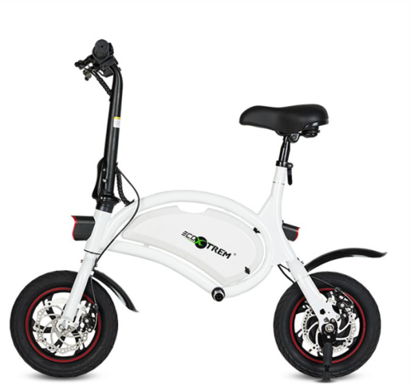 Patinete eléctrico 250W con asiento y reposapiés.