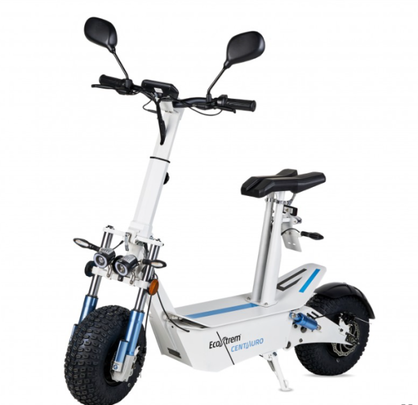 Patinete eléctrico Centauro matriculable con asiento y pantalla LCD XXL Blanco.