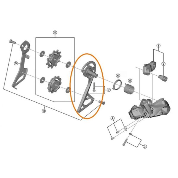 Shimano Placa Exterior Portapoleas RD-R8050-SS