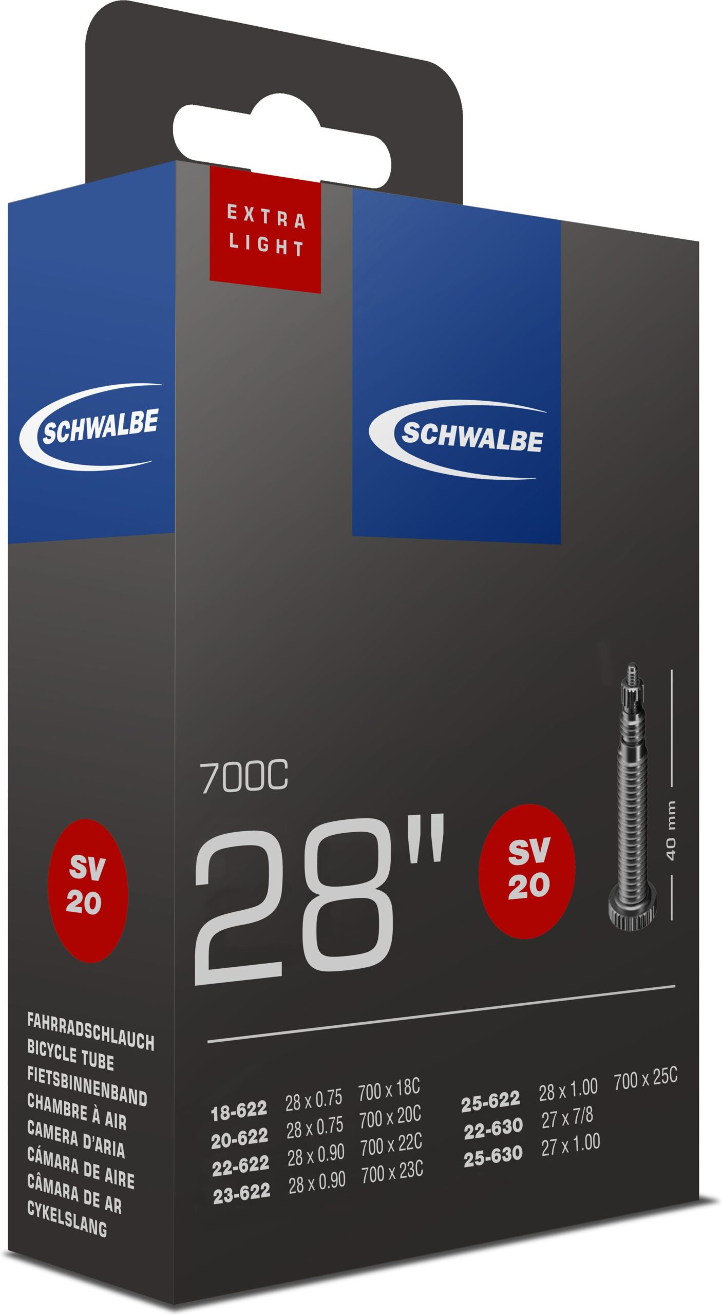Schwalbe SV20 700 Extralight Presta 40mm